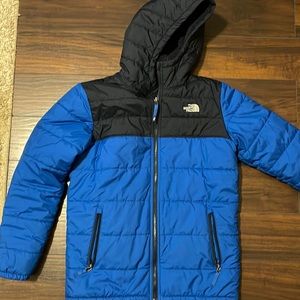 Boys Northface reversible winter hooded coat